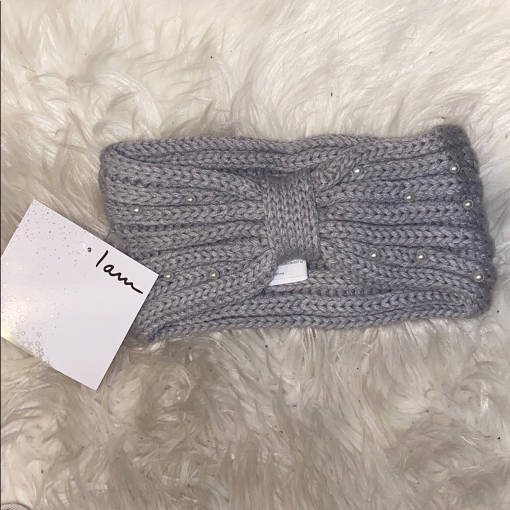 Cute Chic Gray Headband with Pearls